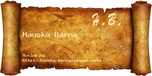 Hauska Barna névjegykártya